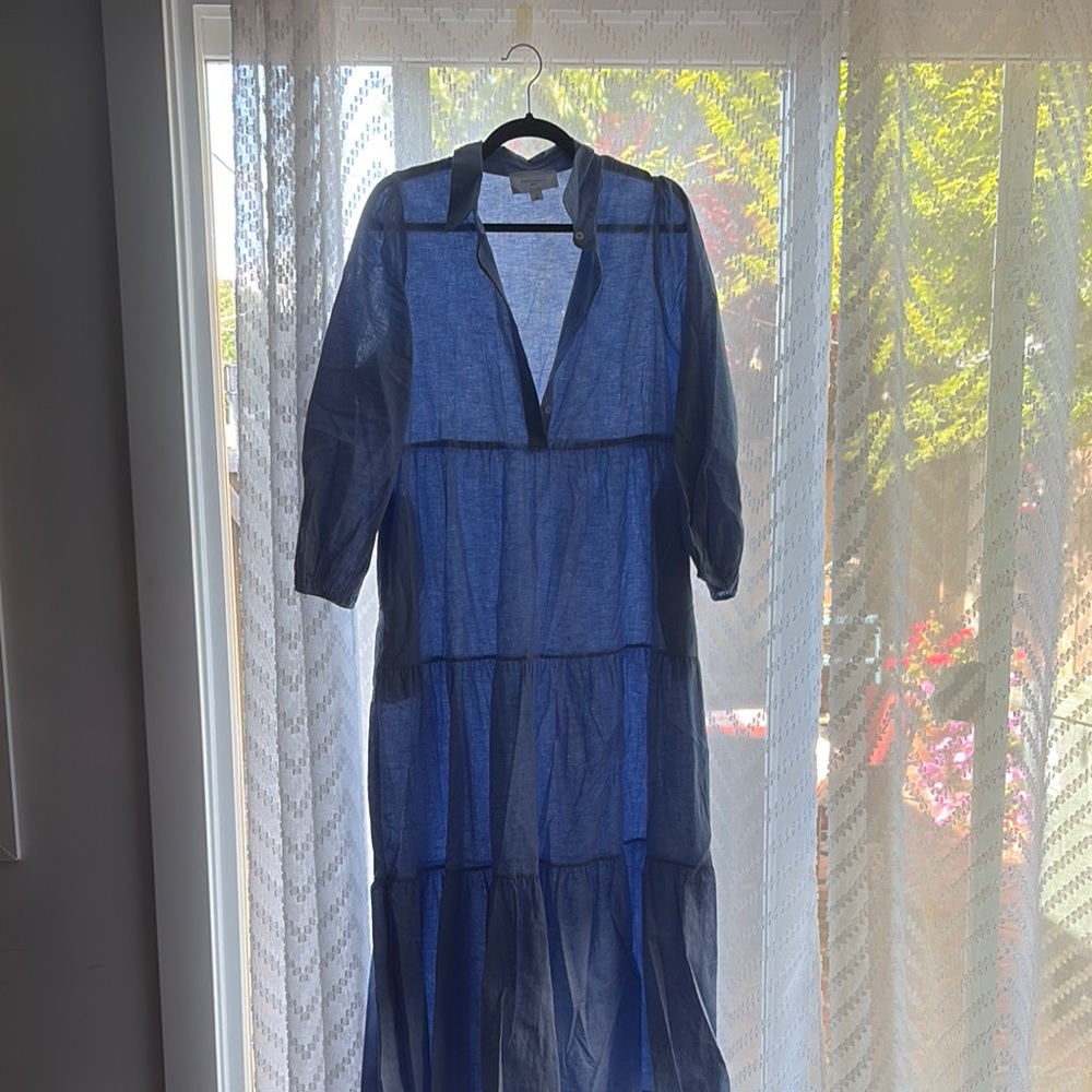 Pomander Place Blue Tiered Ruffled Sundress